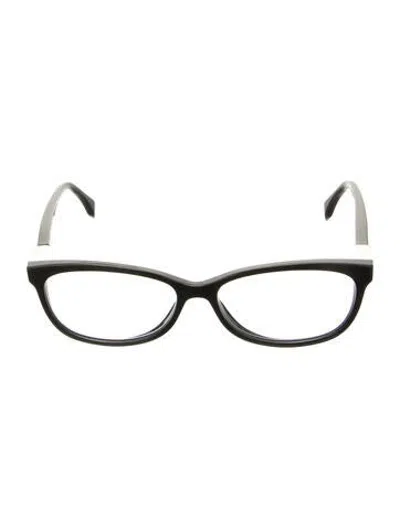 Pre-owned Fendi Zucca Ff Logo Square Eyeglasses In Black