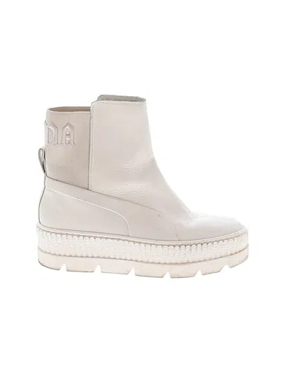 Pre-owned Fenty X Puma Ankle Boots In Ivory