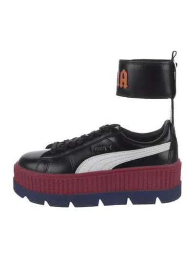 Pre-owned Fenty X Puma Leather Sneakers In Black