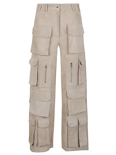 Fermas Club Suede Cargo Trousers In Beige