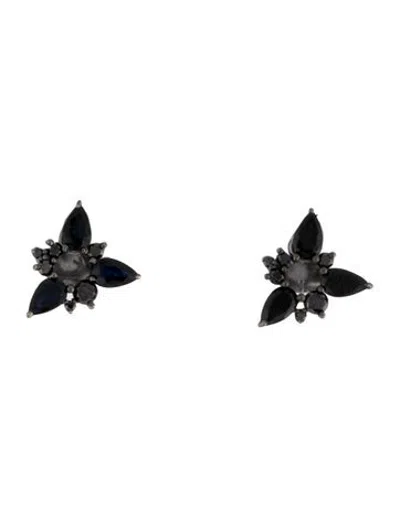 Pre-owned Fernando Jorge 18k Sapphire, Spinel, & Diamond Electric Spark Stud Earrings In Multicolor