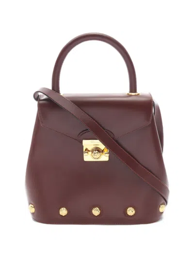 Pre-owned Ferragamo 2000s Heel Motif Shoulder Bag In Brown