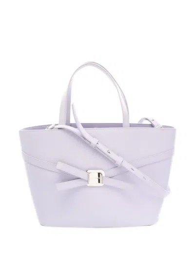 Pre-owned Ferragamo 2010s Vara Bow Tote Bag In Purple
