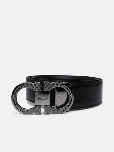 Ferragamo Black Leather Belt