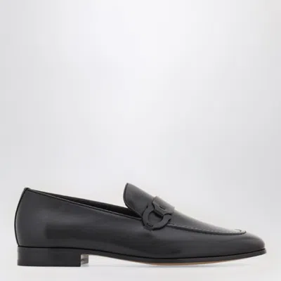 Ferragamo Black Loafer With Gancini Logo