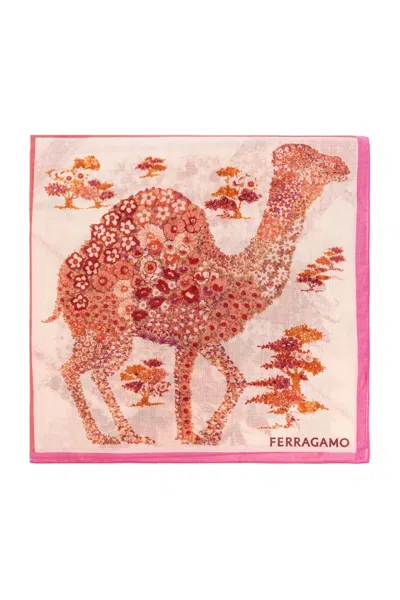 Ferragamo Blue Animal Print Shawl