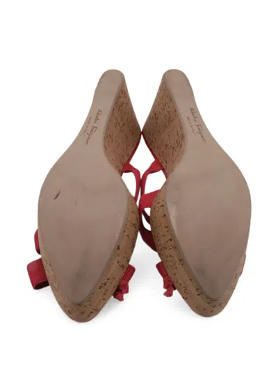 Pre-owned Ferragamo Criss-cross Ribbon Sandals In Pink