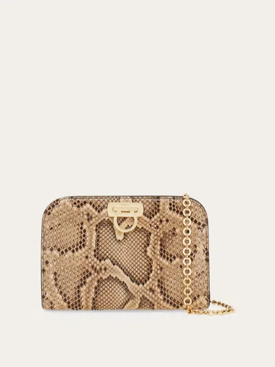 Ferragamo Diana Clutch In Brown