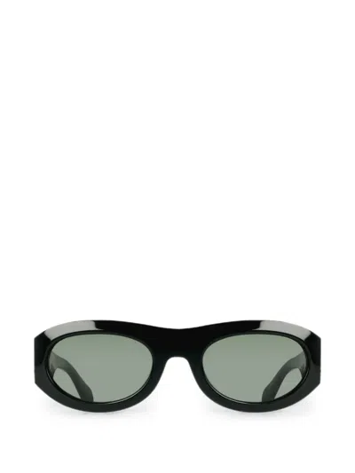 Ferragamo Eyewear Gancini Oval-frame Sunglasses In Black