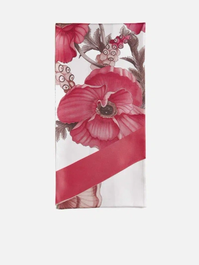 Ferragamo Floral Print Silk Bandeau Scarf In Ivory,pink
