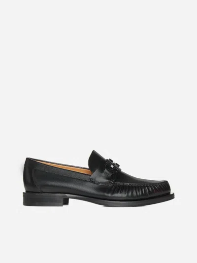 Ferragamo Fort Leather Loafers In Black