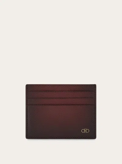 Ferragamo Gancini Credit Card Holder In Red