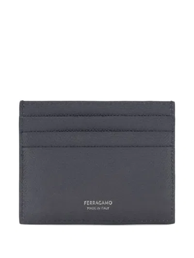 Ferragamo Gancini Credit Card Holder In Gray