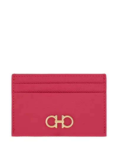 Ferragamo Gancini Credit Card Holder In Pink