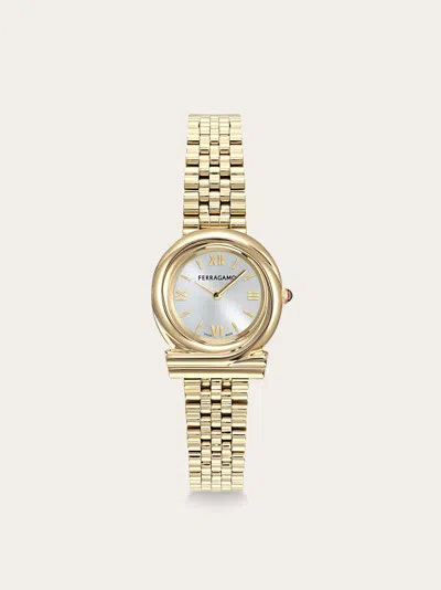 Ferragamo Gancini Twisted Watch In Yellow