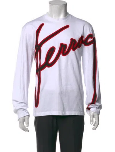 Pre-owned Ferragamo Graphic Print Crew Neck T-shirt In Black