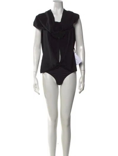 Pre-owned Ferragamo Halterneck Sleeveless Bodysuit In Black