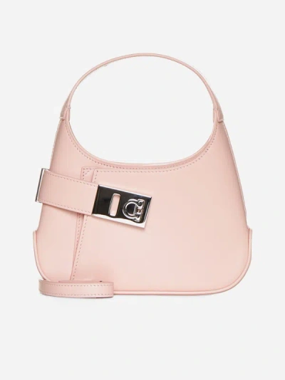 Ferragamo Hobo Mini Bag In Nylund Pink