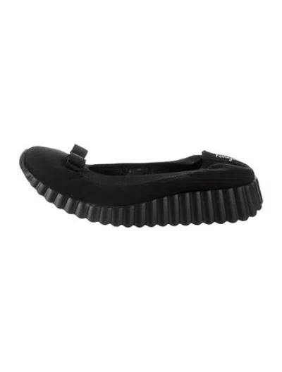 Pre-owned Ferragamo Kids Girls Ballet Falt In Black