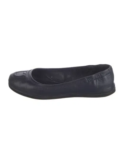 Pre-owned Ferragamo Leather Ballet Flats In Blue