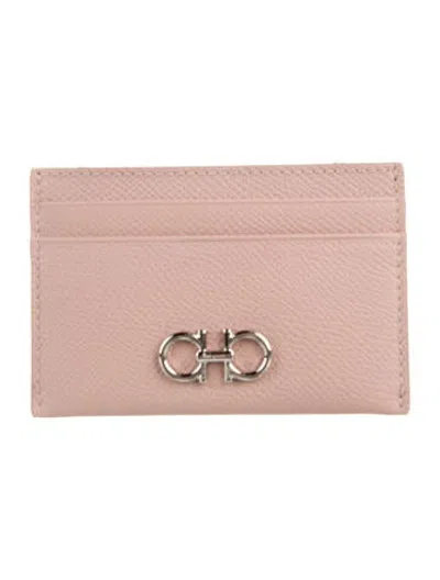Pre-owned Ferragamo Leather Card Holder In Pink