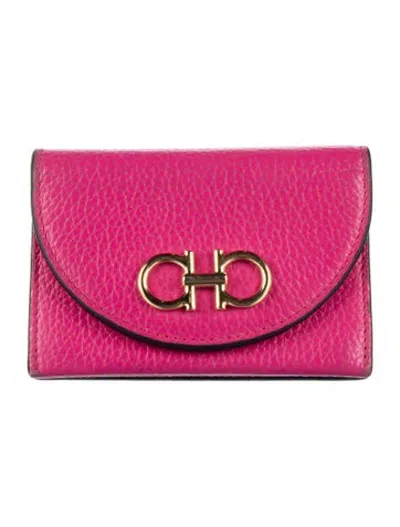 Pre-owned Ferragamo Leather Card Holder In Pink