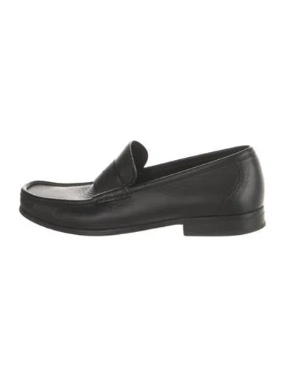 Pre-owned Ferragamo Leather Loafers In Black