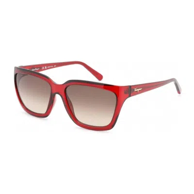 Ferragamo Mini Sf1018s Transparent Wine Sunglasses In Red