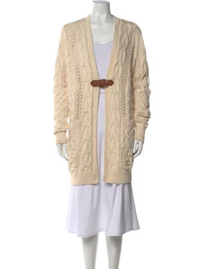 Pre-owned Ferragamo Open Front Sweater In Neutrals