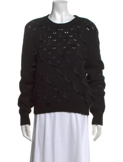Pre-owned Ferragamo Patterned Crew Neck Sweater In Black