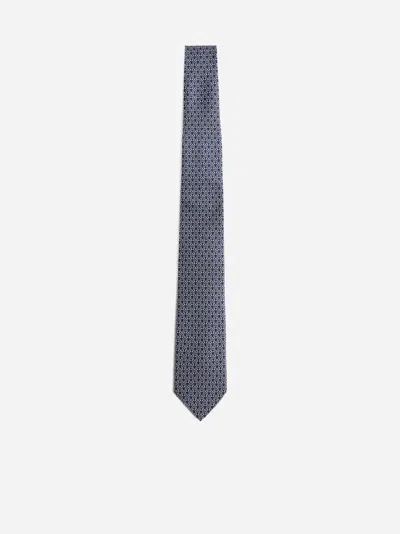 Ferragamo Rayon Silk Tie In Black
