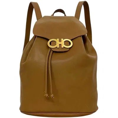 Pre-owned Ferragamo Salvatore  Brown Camel Leather Backpack () In Brown, Camel