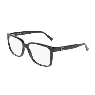 Ferragamo Sf3043e Black Mini Eyeglasses For Men With Clear Demo Lens