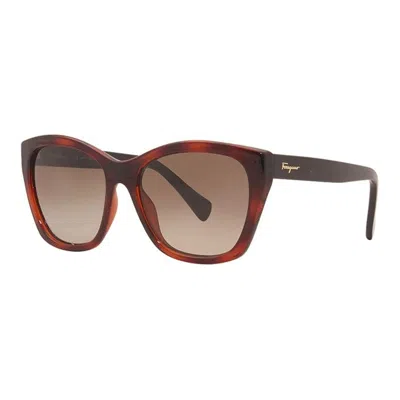 Ferragamo Sf957s Havana Mini Sunglasses For Women In Brown