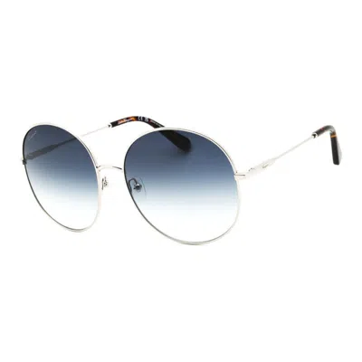 Ferragamo Shiny Silver Mini Sunglasses With Grey Gradient Lenses In Gold