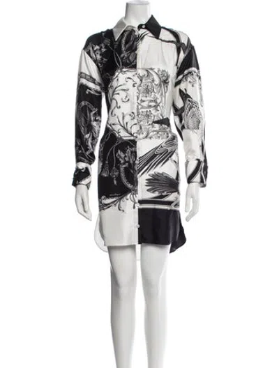 Pre-owned Ferragamo Silk Mini Dress In Black