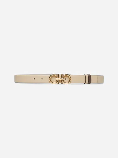 Ferragamo Stone Reversible Gancini Belt