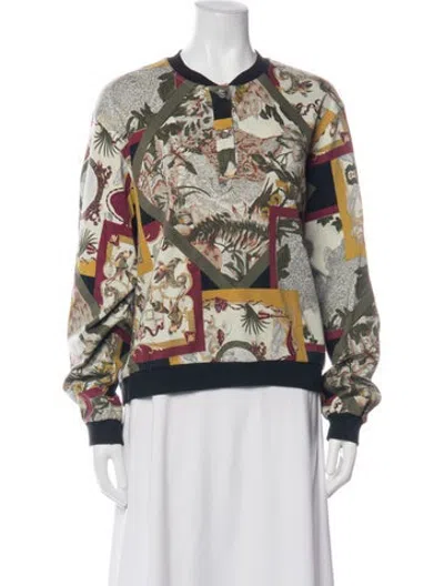 Pre-owned Ferragamo Vintage Printed Sweater In Black/neutrals