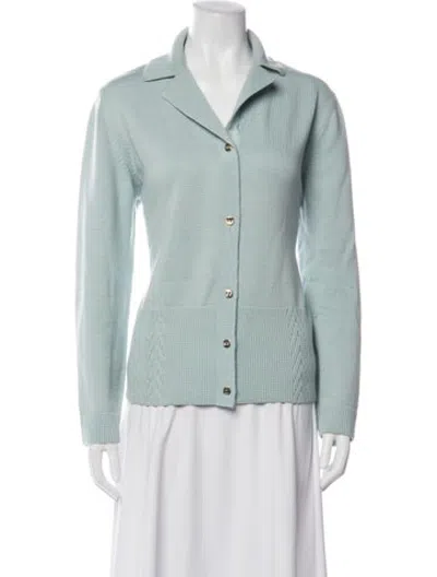 Pre-owned Ferragamo Vintage Virgin Wool Sweater In Blue
