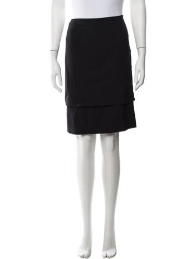 Pre-owned Ferragamo Virgin Wool Mini Skirt In Black