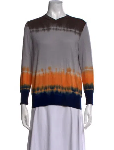 Pre-owned Ferragamo Virgin Wool Tie-dye Print Sweater In Multicolor