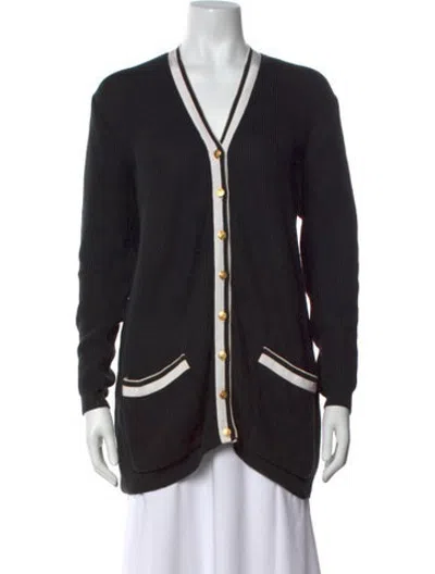 Pre-owned Ferragamo V-neck Sweater In Black