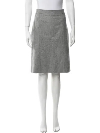 Pre-owned Ferragamo Wool Knee-length Skirt In Grey