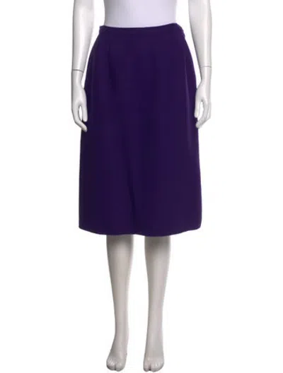Pre-owned Ferragamo Wool Midi Length Skirt In Purple