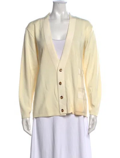 Pre-owned Ferragamo Wool Open Front Sweater In Neutrals