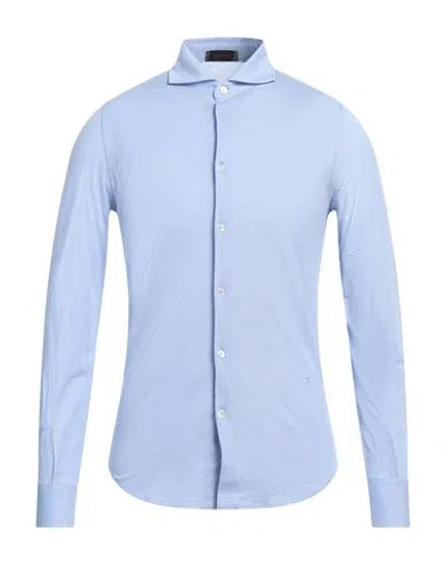 Ferrante Man Shirt Light Blue Size 36 Cotton