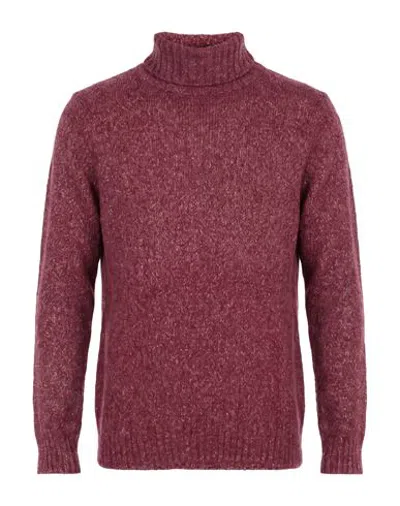 Ferrante Man Turtleneck Burgundy Size 40 Wool, Polyamide, Organic Cotton