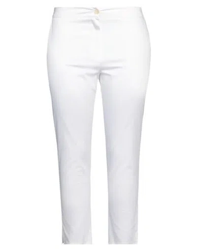 Ferrante Woman Pants White Size 8 Cotton, Elastane