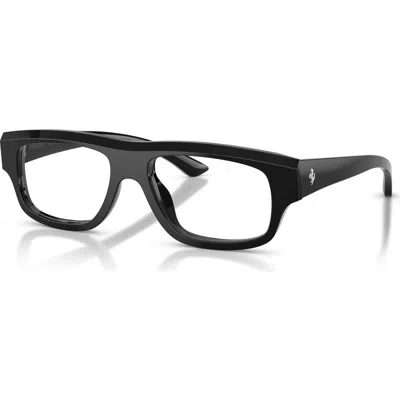 Ferrari 55mm Rectangle Optical Glasses In Black