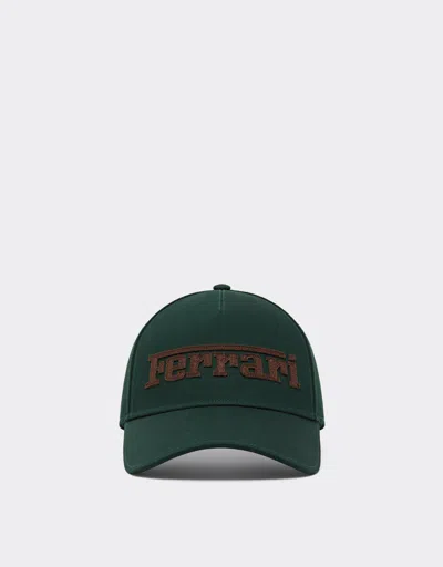 Ferrari Cotton Twill Baseball Cap With  Embroidery